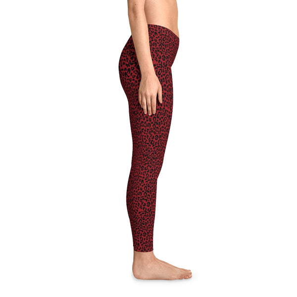 Leopard Print Black & Red - Stretchy Leggings