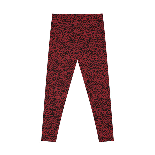 Leopard Print Black & Red - Stretchy Leggings