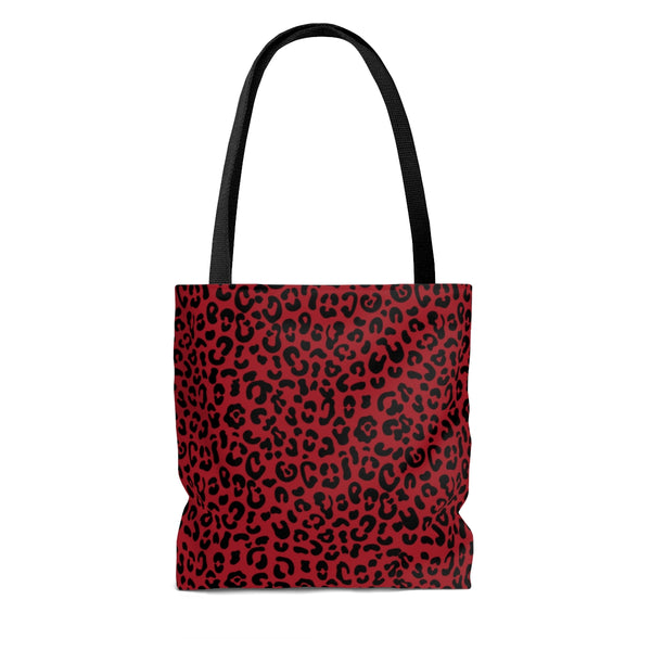 Leopard Print Black & Red - Tote Bag