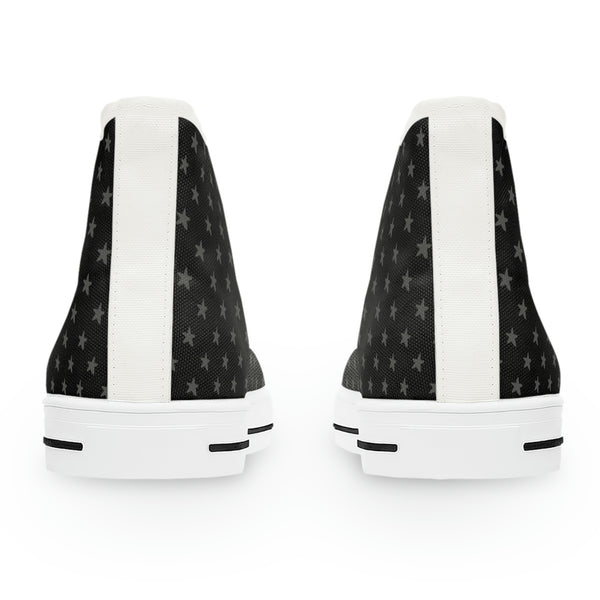 MY STARS GRAY & BLACK - Women's High Top Sneakers White Sole
