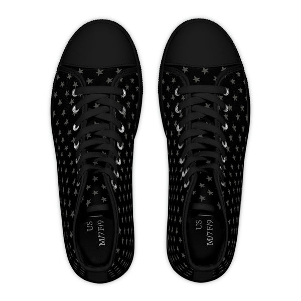 MY STARS GRAY & BLACK - Women's High Top Sneakers Black Sole