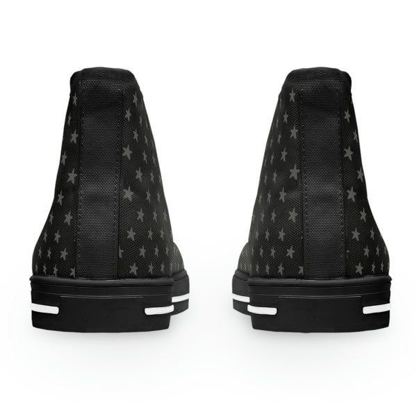 MY STARS GRAY & BLACK - Women's High Top Sneakers Black Sole