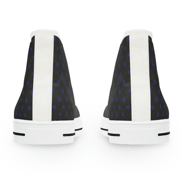 MY STARS NAVY & BLACK - Women's High Top Sneakers White Sole