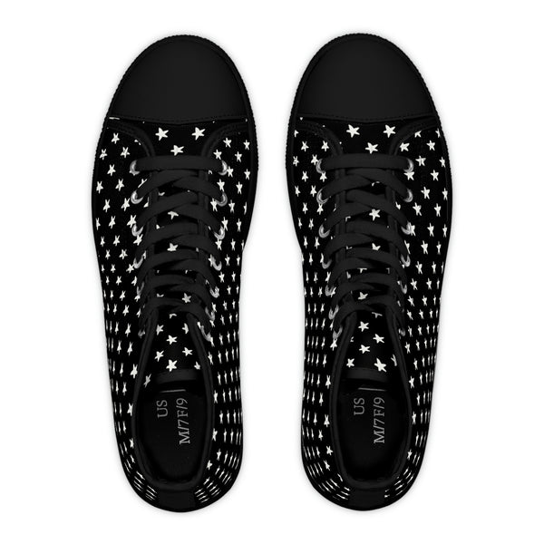 MY STARS WHITE & BLACK - Women's High Top Sneakers Black Sole
