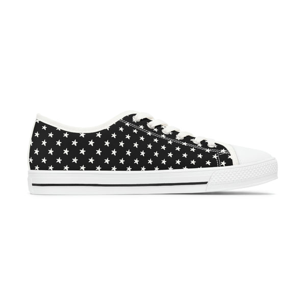 MY STARS WHITE & BLACK - Women's Low Top Sneakers White Sole