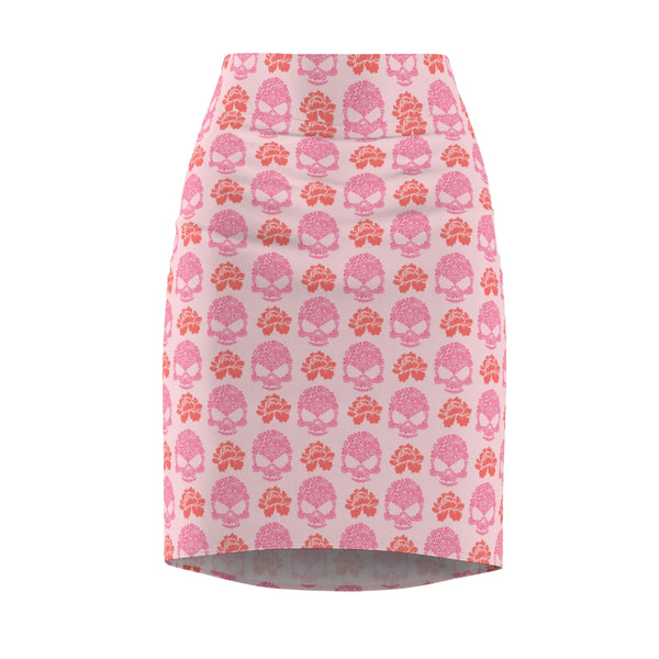 PASTEL SKULL & WHITE - Pencil Skirt