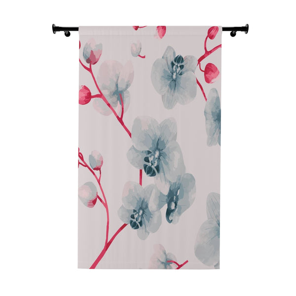 PHOTO NEGATIVE FLOWERS PINK - BLACKOUT Window Curtain