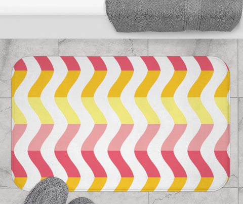 PINK AND YELLOW CHEVRON - BATH MAT