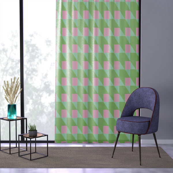 PINK CUBES - SHEER Window Curtain