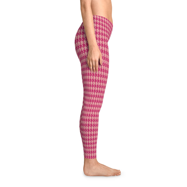 PINK HOUNDSTOOTH - Stretchy Leggings