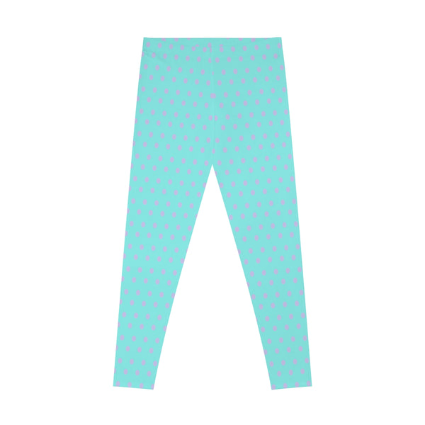 PINK POLKA DOT & BLUE - Stretchy Leggings