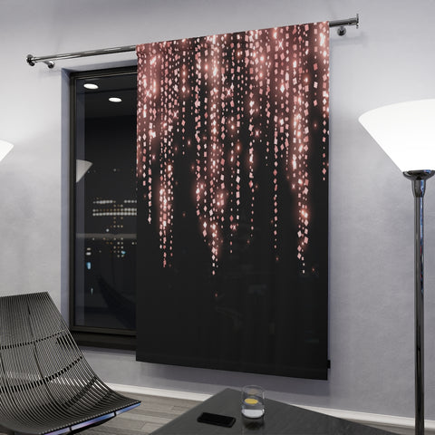 PINK SEQUIN FRINGE PRINT -  BLACKOUT Window Curtain