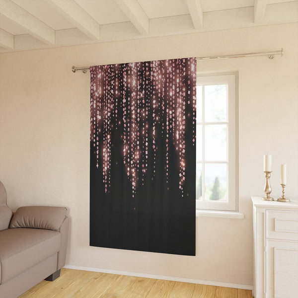 PINK SEQUIN FRINGE PRINT -  BLACKOUT Window Curtain