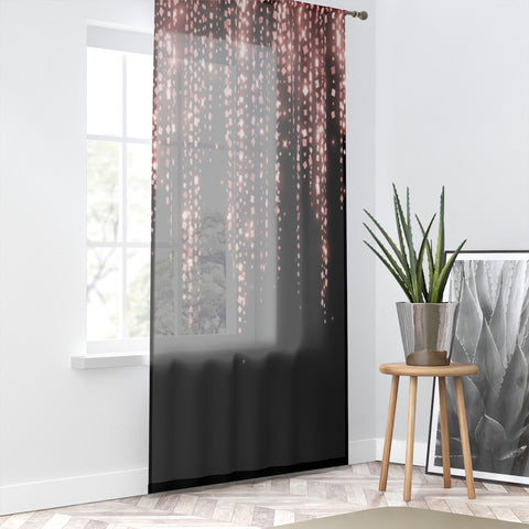 PINK SEQUIN FRINGE PRINT - SHEER Window Curtain