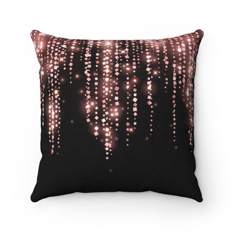 PINK SEQUIN FRINGE PRINT - Square Pillow 