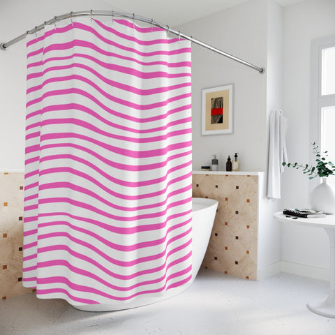 PINK WAVES - SHOWER CURTAIN