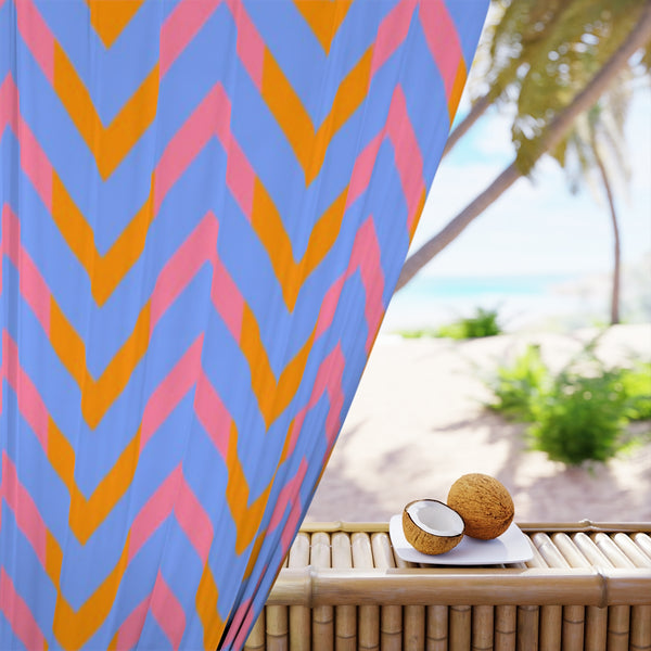 PINK, ORANGE & BLUE CHEVRONS - BLACKOUT Window Curtain