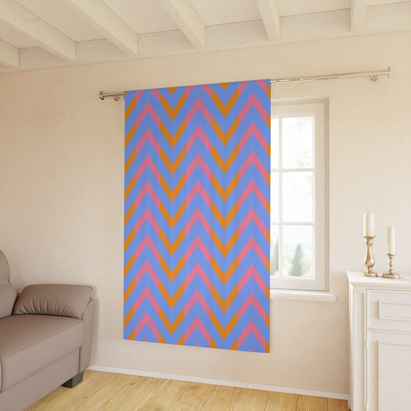 PINK, ORANGE & BLUE CHEVRONS - BLACKOUT Window Curtain