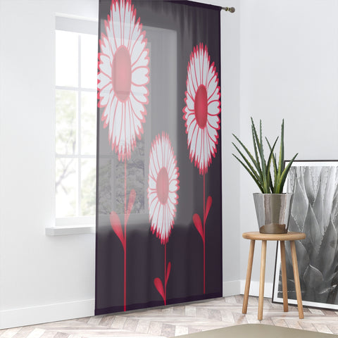 POP FLOWERS - SHEER Window Curtain