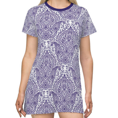 PURPLE ELE - T-Shirt Dress FRONT