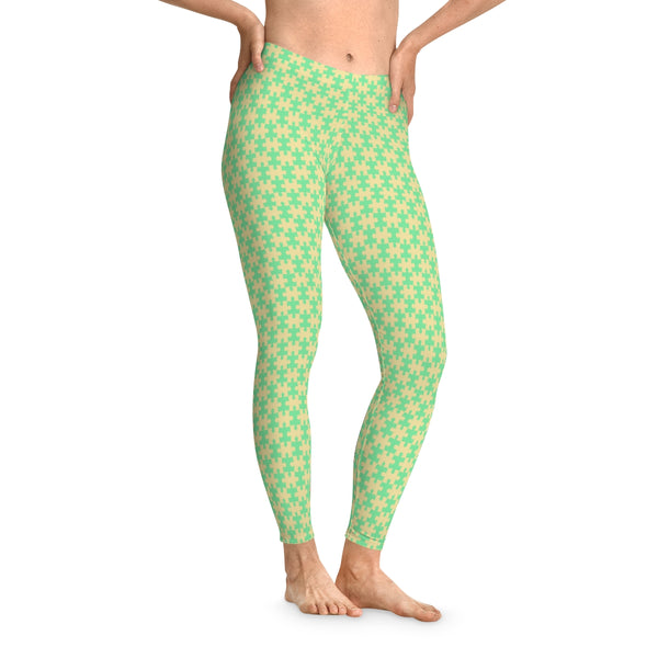 PUZZLE GREEN - Stretchy Leggings