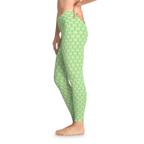 PUZZLE GREEN - Stretchy Leggings