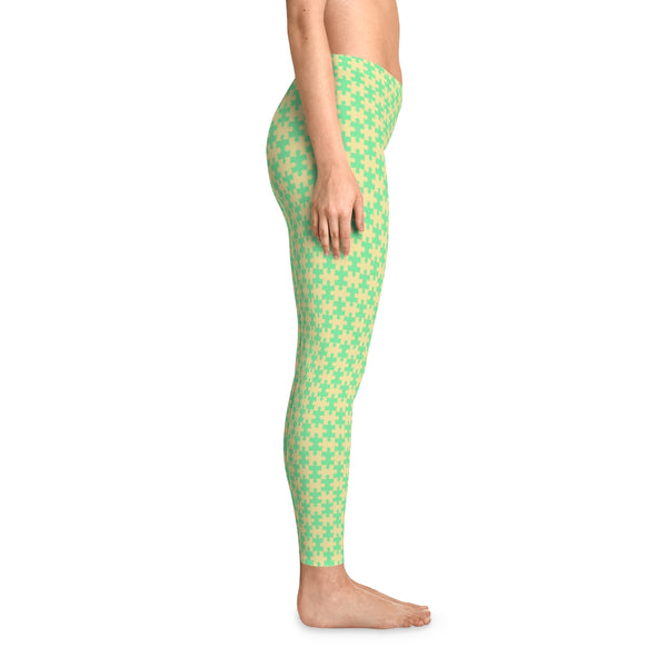 PUZZLE GREEN - Stretchy Leggings