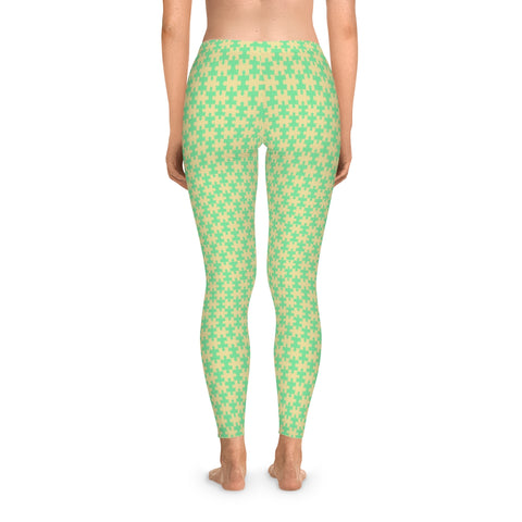 PUZZLE GREEN - Stretchy Leggings