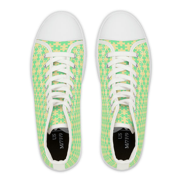 PUZZLE GREEN - Women's High Top Sneakers
