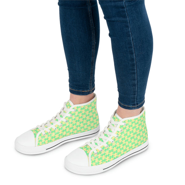 PUZZLE GREEN - Women's High Top Sneakers