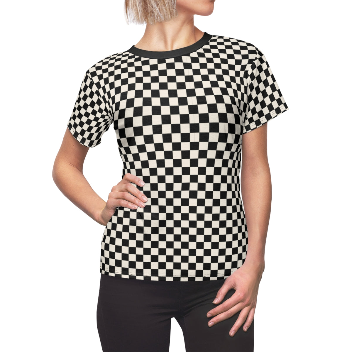 RACER CHECK BB- BLACK & CREAM - Tee