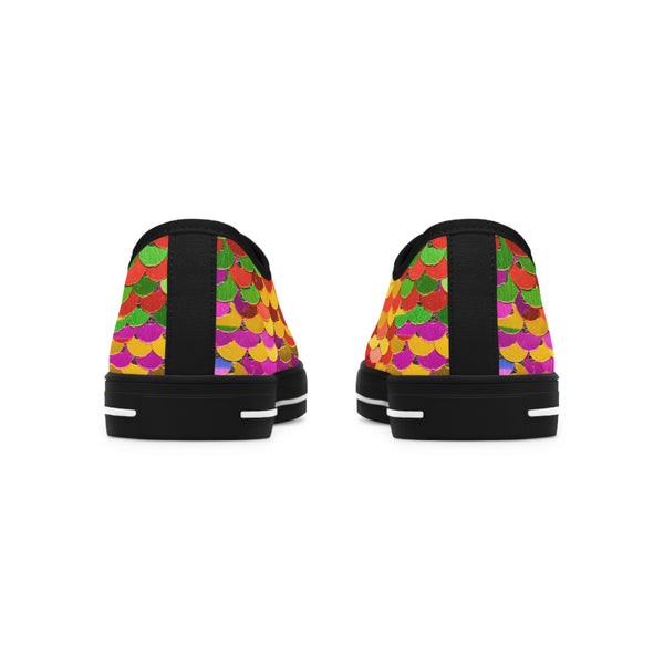 RAINBOW COLOR SEQUIN PRINT - Women's Low Top Sneakers Black Sole