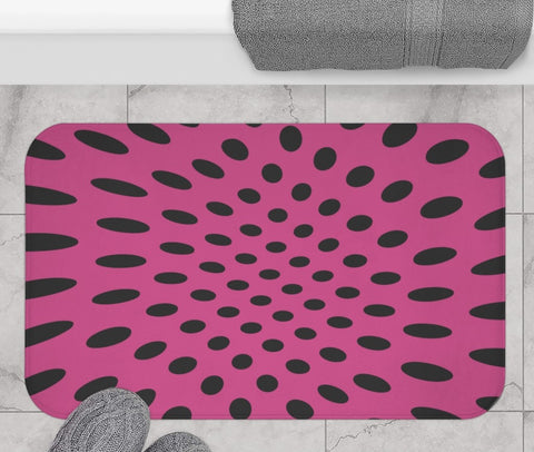 RASPBERRY WARP DOTS - BATH MAT