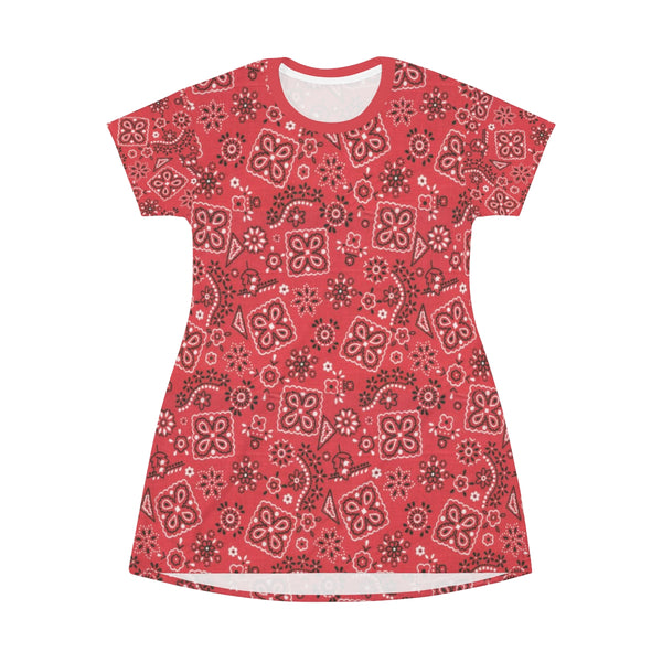 RED BANDANA - T-Shirt Dress FRONT
