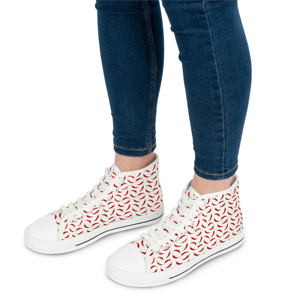 RED HOT CHILI - Women's High Top Sneakers White Sole