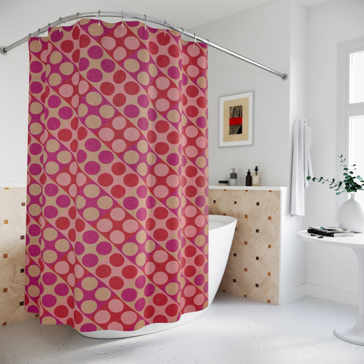 RED PINK DOTS - SHOWER CURTAIN