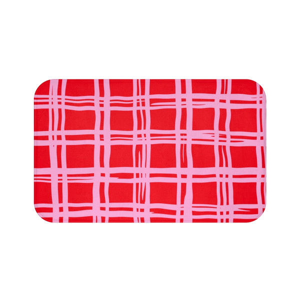 RED PLAID - BATH MAT