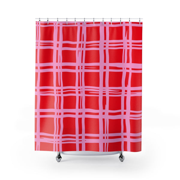 RED PLAID- SHOWER CURTAIN