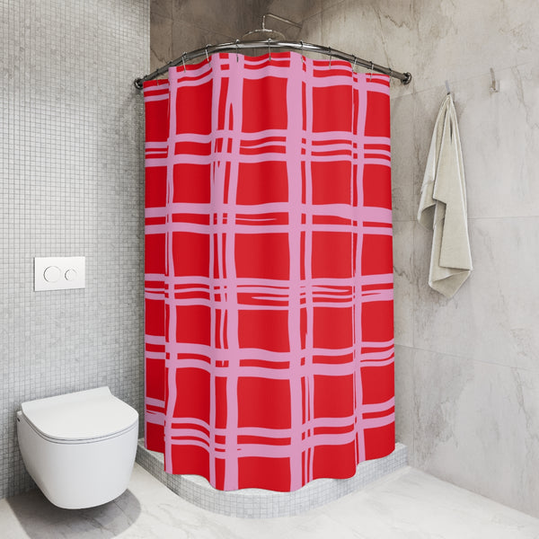 RED PLAID- SHOWER CURTAIN