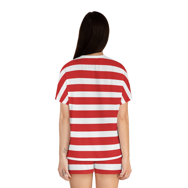RED & WHITE STRIPES - Women's Short Pyjama Set