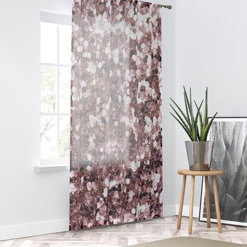 ROSE SEQUIN PRINT - SHEER Window Curtain