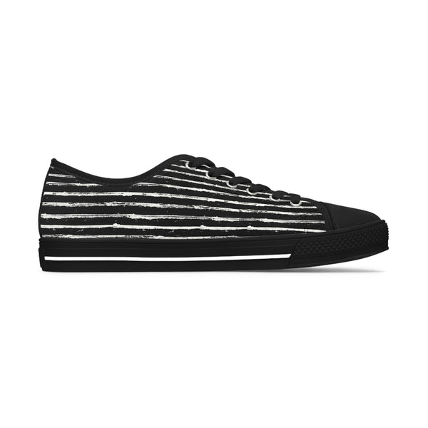 SCRATCHED STRIPE - Women's Low Top Sneakers Black Sole