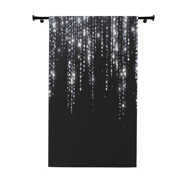 SILVER SEQUIN FRINGE -  BLACKOUT Window Curtain