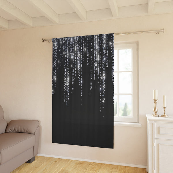 SILVER SEQUIN FRINGE -  BLACKOUT Window Curtain