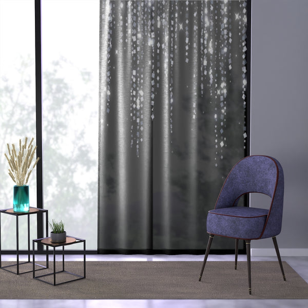 SILVER SEQUIN FRINGE - SHEER Window Curtain