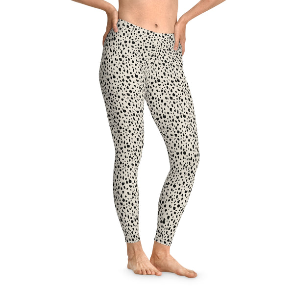 SPOTTED BLACK & CREAM - Stretchy Leggings