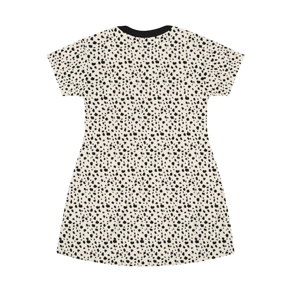 SPOTTED & CREAM BLACK COLLAR - T-Shirt Dress 