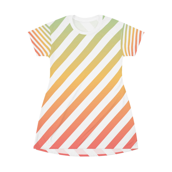 STRIPED - RAINBOW - T-Shirt Dress FRONT