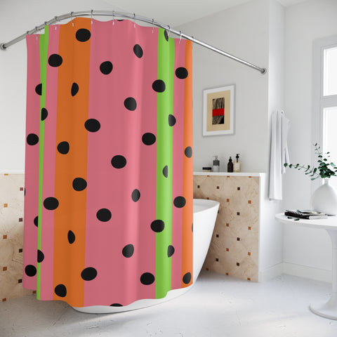 STRIPED POLKA DOTS - SHOWER CURTAIN