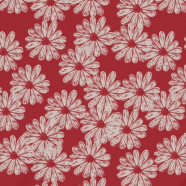 SWEET DAISY RED - T-Shirt Dress PRINT